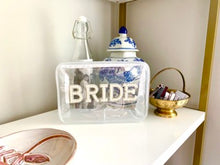 Load image into Gallery viewer, Pearl Embellished Patch Bride Makeup Travel Bag
