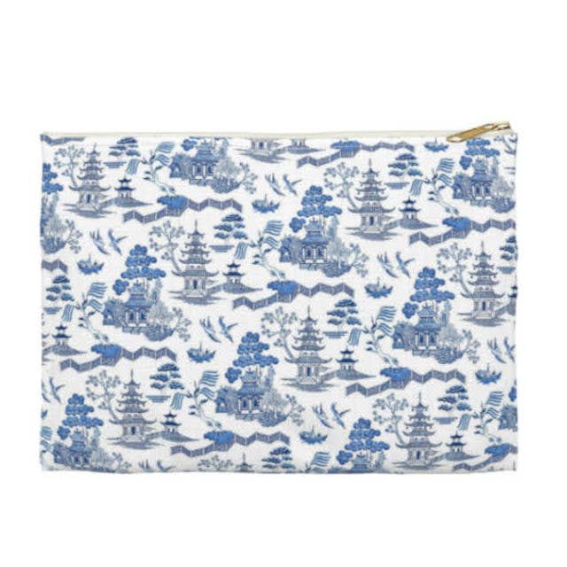 Canvas Pouch - Blue Chinoiserie